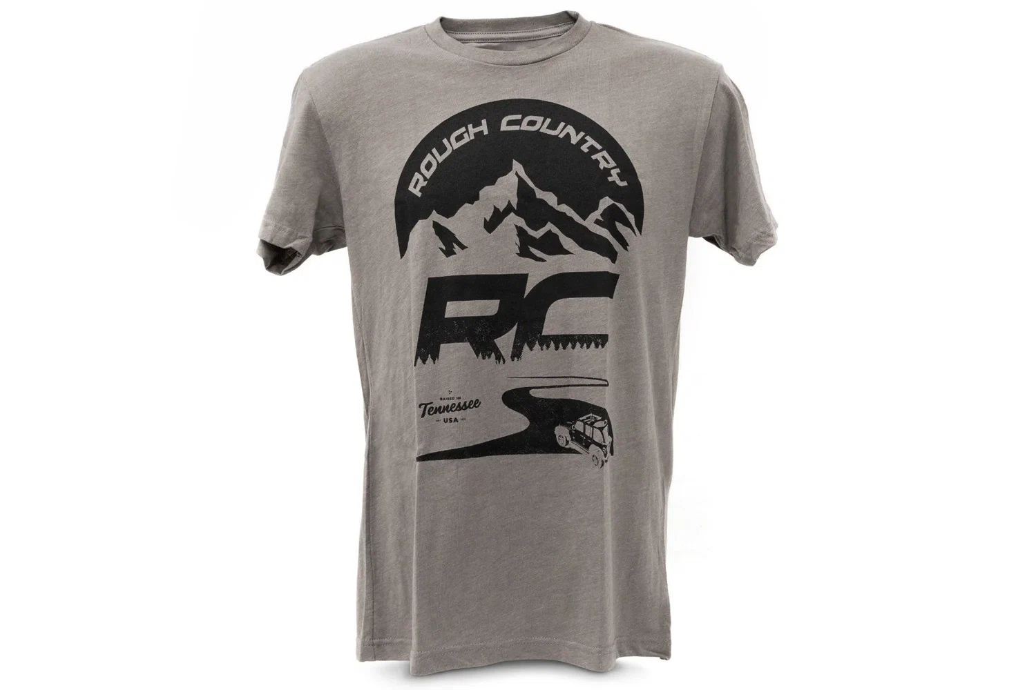 Rough Country T-Shirt - RC Mountains - Warm Gray - LG - 84095LG